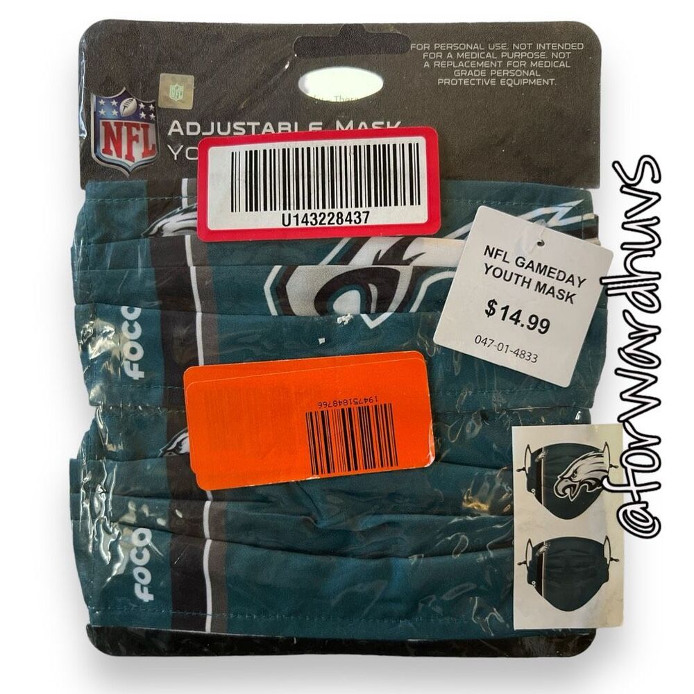 Philadelphia Eagles NFL Gameday Youth Mask Set New in Package